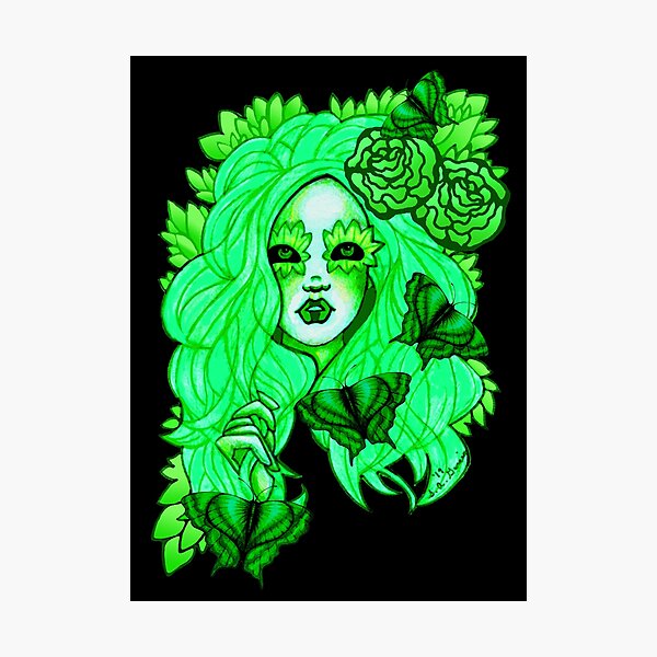 Shades Of Emerald Fantasy Fairy Portrait Photographic Print