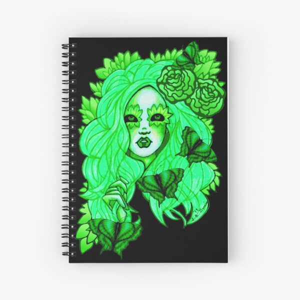 Shades Of Emerald Fantasy Fairy Portrait Spiral Notebook