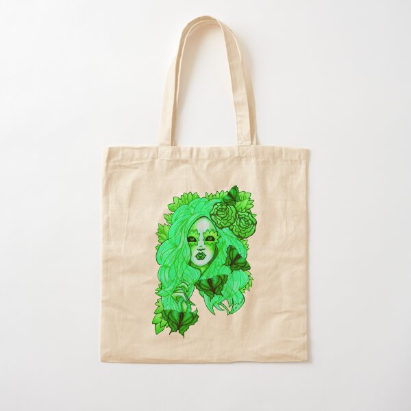 Shades Of Emerald Fantasy Fairy Portrait Cotton Tote Bag