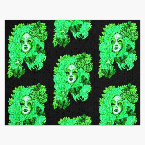 Shades Of Emerald Fantasy Fairy Portrait Jigsaw Puzzle