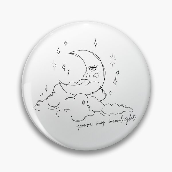 Item preview, "you're my moonlight" - ariana cloud/moon tattoo on white designed and sold by thewayitshine.