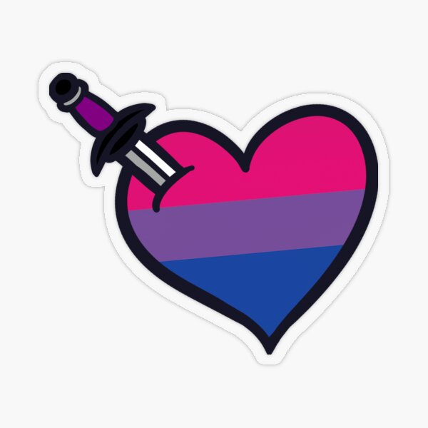 Punk Bi-Ace Heart Transparent Sticker
