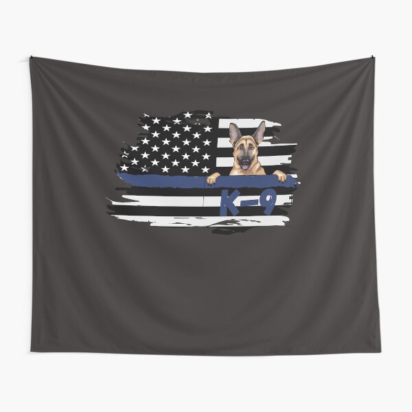 Thin Blue Line K-9 Police Dog German Sheperd Tapestry
