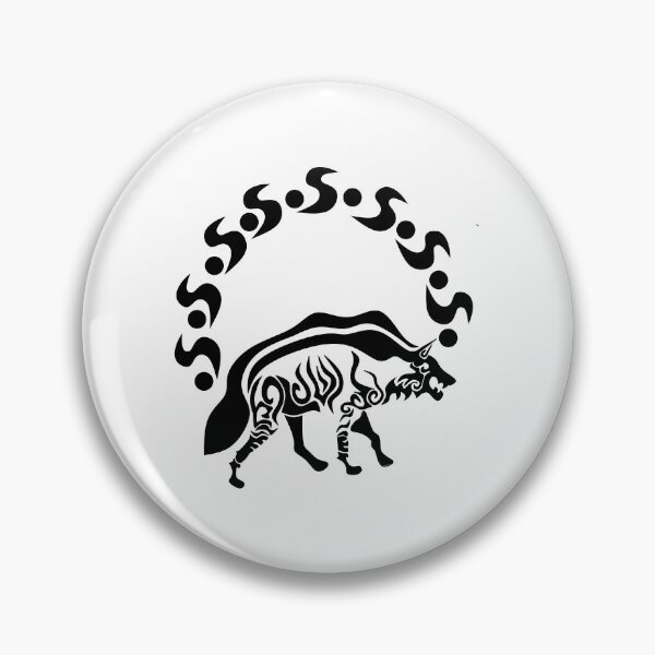 Item preview, Striped Hyena Silhouette Under a Tribal Sun, Black Ink designed and sold by grounds.