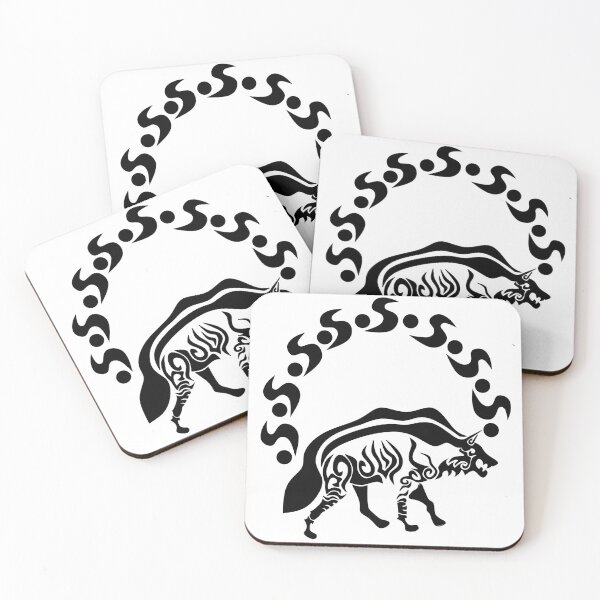 Item preview, Striped Hyena Silhouette Under a Tribal Sun, Black Ink designed and sold by grounds.