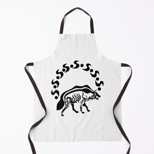 Item preview, Striped Hyena Silhouette Under a Tribal Sun, Black Ink designed and sold by grounds.