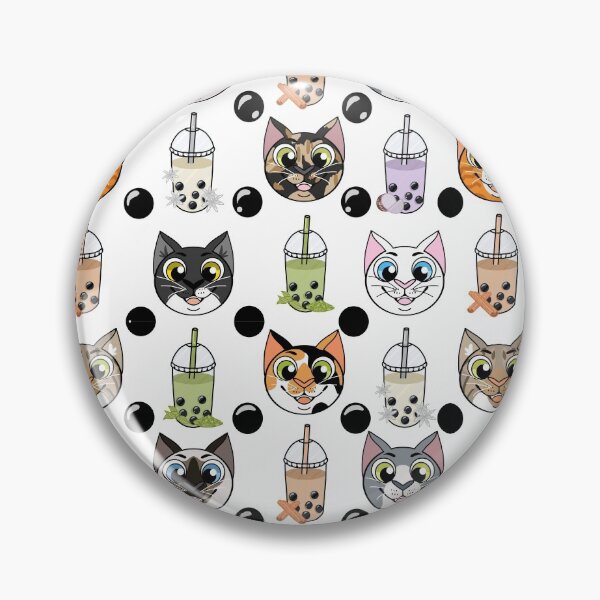 Item preview, Cat & Boba pattern designed and sold by BobaPuma.