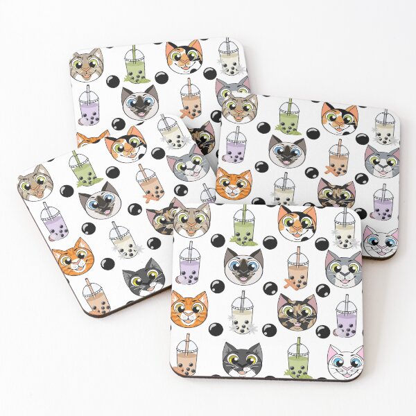 Item preview, Cat & Boba pattern designed and sold by BobaPuma.
