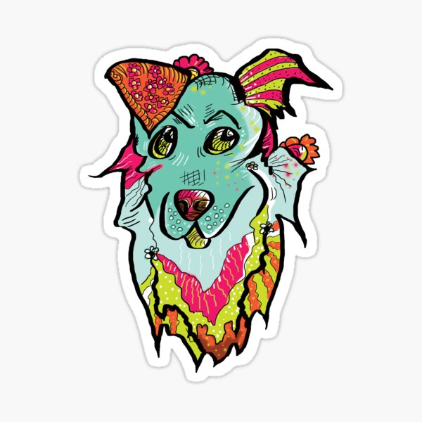 Flower Dog Sticker