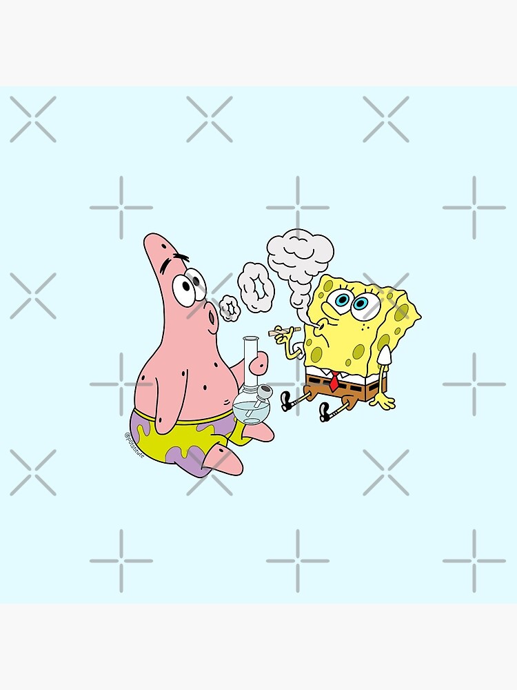 Spongebob and Patrick Smoking Weed Cannabis Cartoon Art by p0tstitute