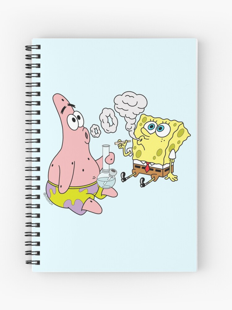 Cuaderno de espiral «Bob Esponja y Patrick fumando marihuana arte de  dibujos animados de cannabis» de p0tstitute | Redbubble