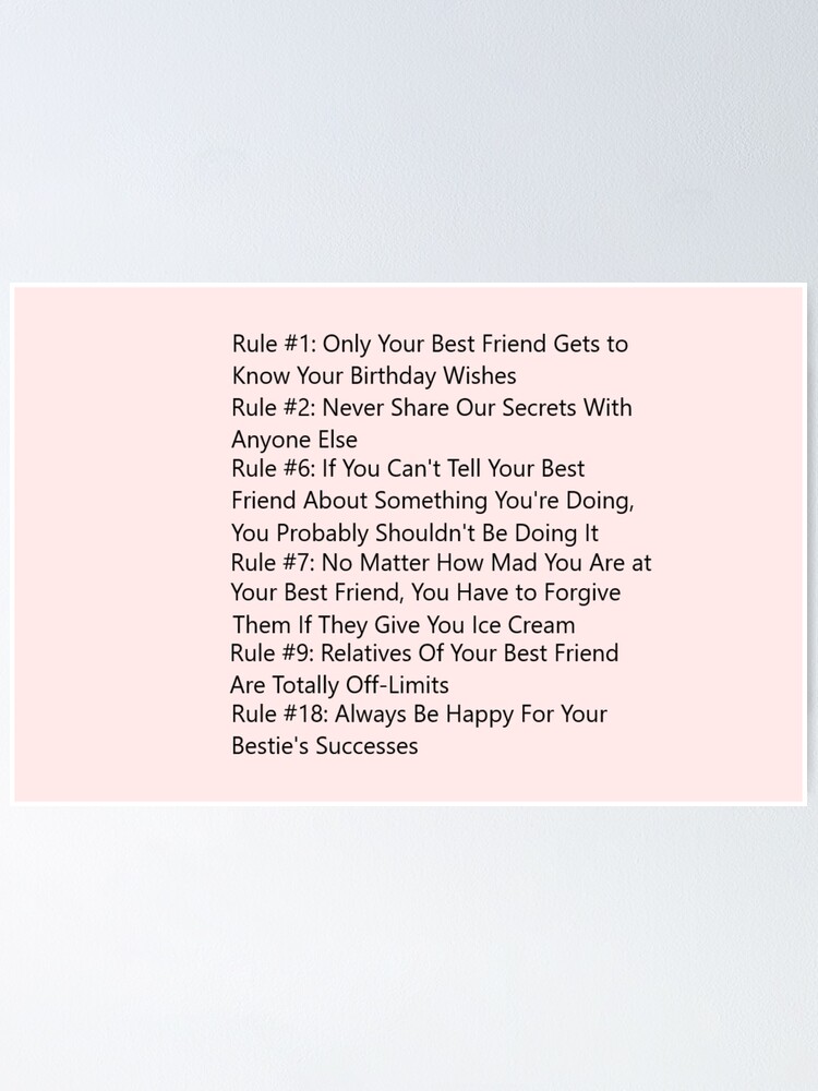 “the kissing booth rules. bestfriend rules” Poster for Sale by emss19