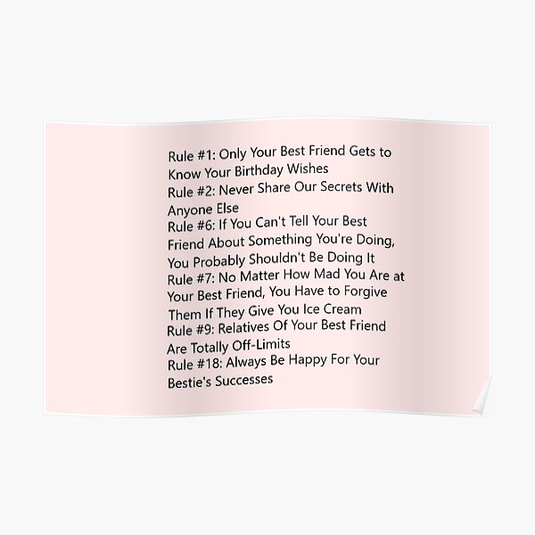 “the kissing booth rules. bestfriend rules” Poster for Sale by emss19