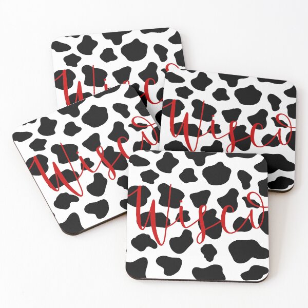 Item preview, Wisconsin, Wisco, Cow Print Calligraphy designed and sold by Mallory Marchese.