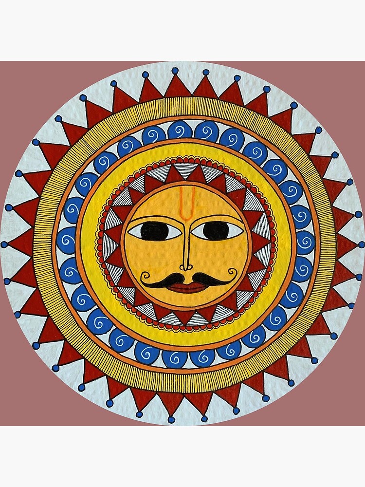 sun madhubani painting