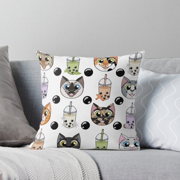Item preview, Cat & Boba pattern designed and sold by BobaPuma.