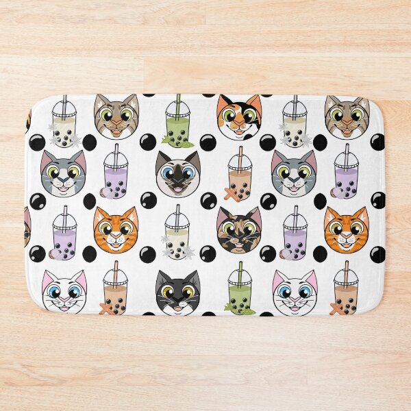 Item preview, Cat & Boba pattern designed and sold by BobaPuma.