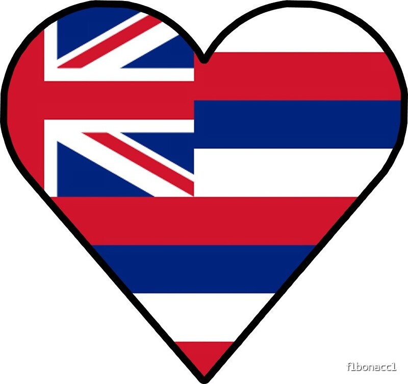 "Hawaii Flag Heart Shaped " by f1bonacc1 Redbubble