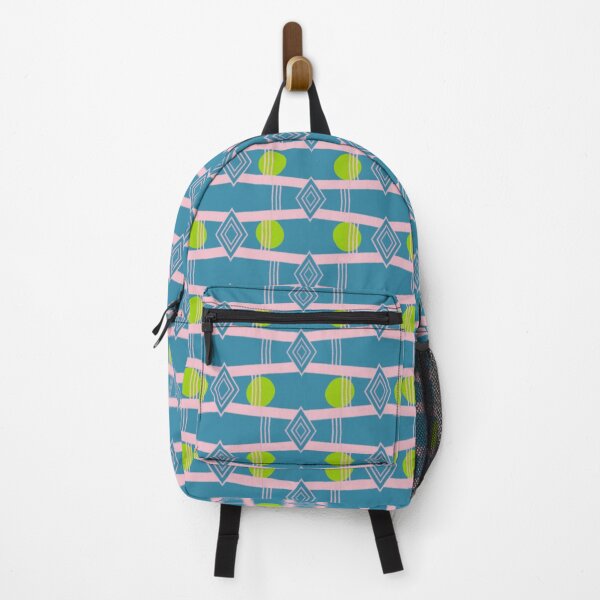 Item preview, Abstract Green and Pink Pattern on Blue designed and sold by Sendreka.