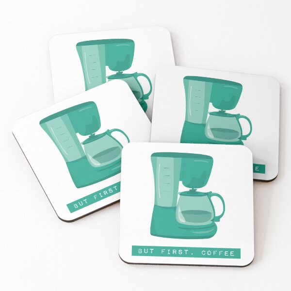 Item preview, But First, Coffee - Turquoise Coffee Machine designed and sold by yazonlin.