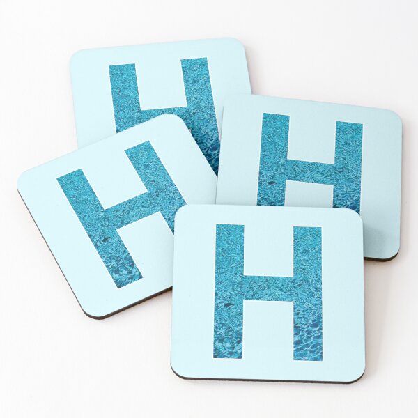 Item preview, The Letter H - Monogram in Blue Pool Water designed and sold by Bumblefuzzies.