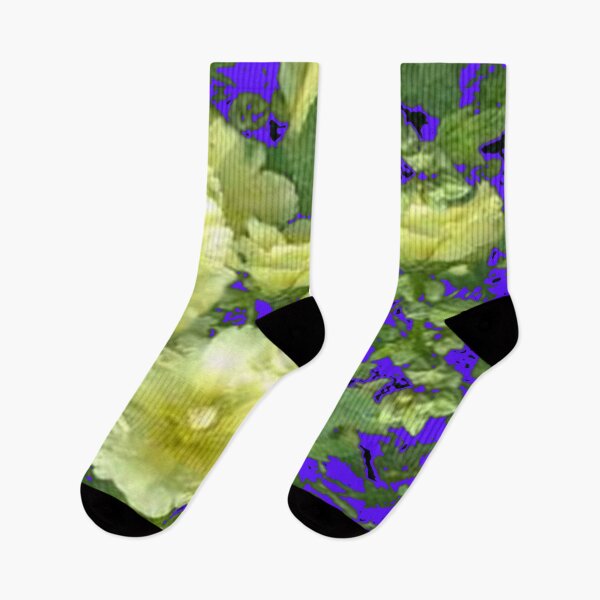 Item preview, YELLOW HOLLYHOCK IN BLUE GARDEN designed and sold by sharlesart.