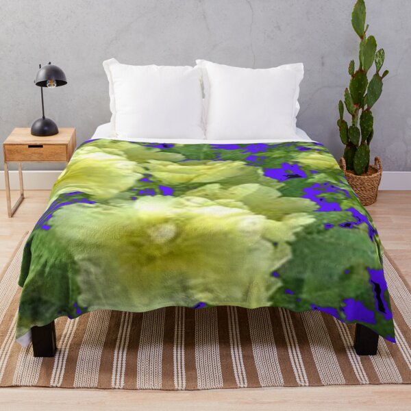 Item preview, YELLOW HOLLYHOCK IN BLUE GARDEN designed and sold by sharlesart.