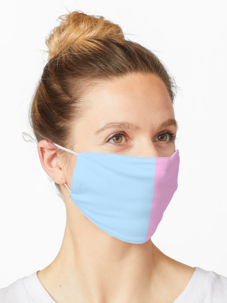 pink and blue mask