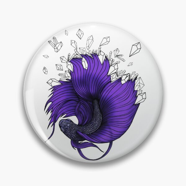 Item preview, Purple Betta Fish with Crystals  designed and sold by 1x1PixelCorp.