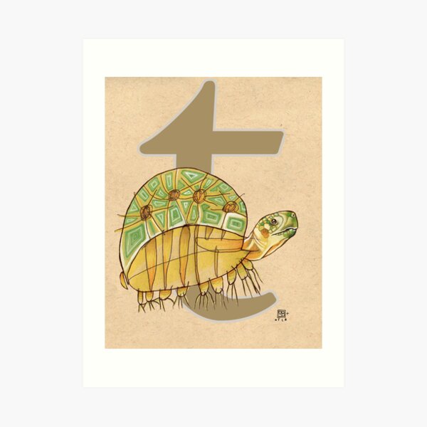 T is for TURTLE Art Print
