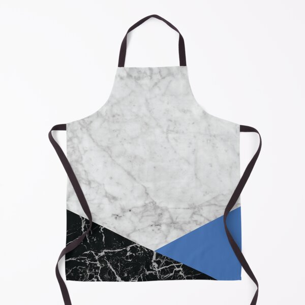 Item preview, Geometric White Marble - Black Granite & Blue #509 designed and sold by Natural Collective.