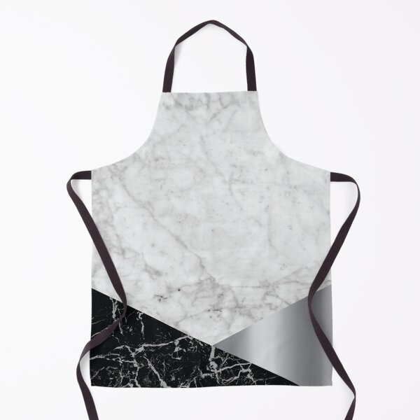 Item preview, Geometric White Marble - Black Granite & Silver #230 designed and sold by Natural Collective.