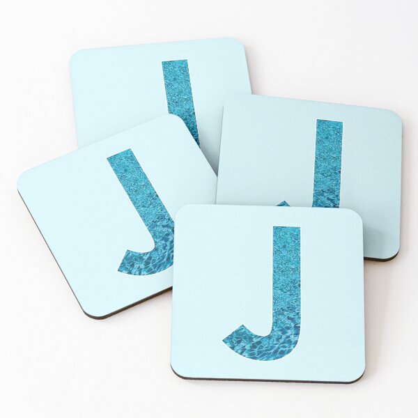 Item preview, The Letter J - Monogram in Blue Pool Water designed and sold by Bumblefuzzies.