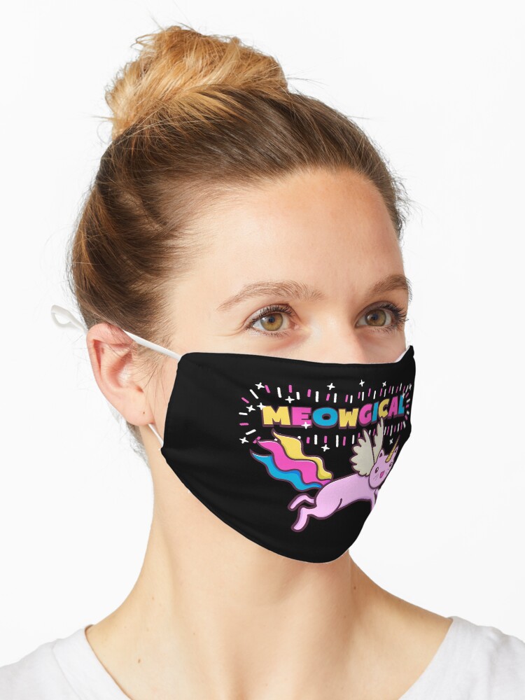 Thumbnail 1 of 5, Mask, Unicorn Cat | Meowgical Rainbow designed and sold by Kittyworks.