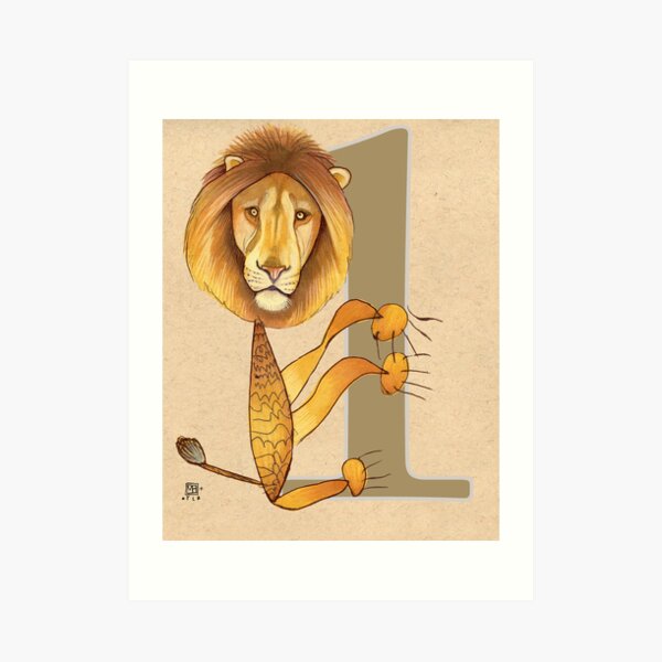 L is for LION Art Print