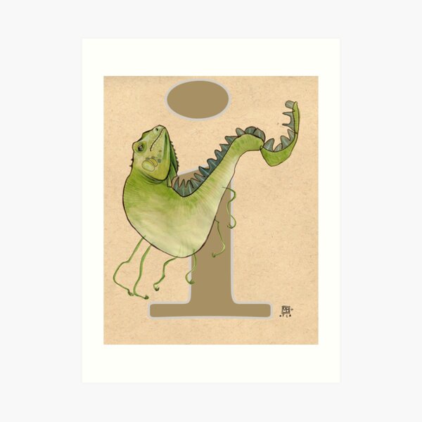I is for IGUANA Art Print