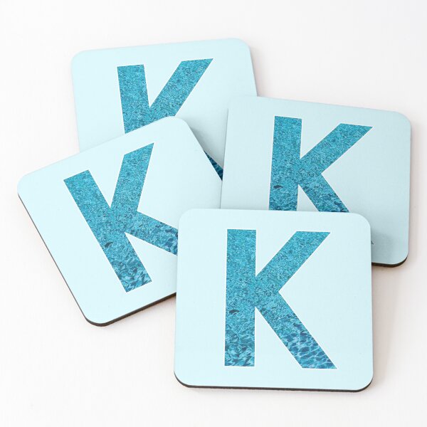 Item preview, The Letter K - Monogram in Blue Pool Water designed and sold by Bumblefuzzies.