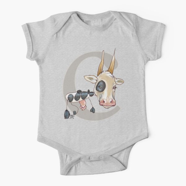 C is for COW Short Sleeve Baby One-Piece
