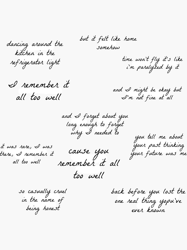 All Too Well lyrics