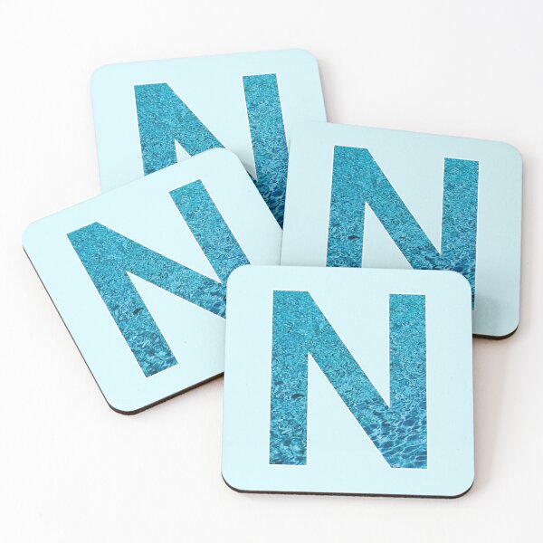 Item preview, The Letter N - Monogram in Blue Pool Water designed and sold by Bumblefuzzies.
