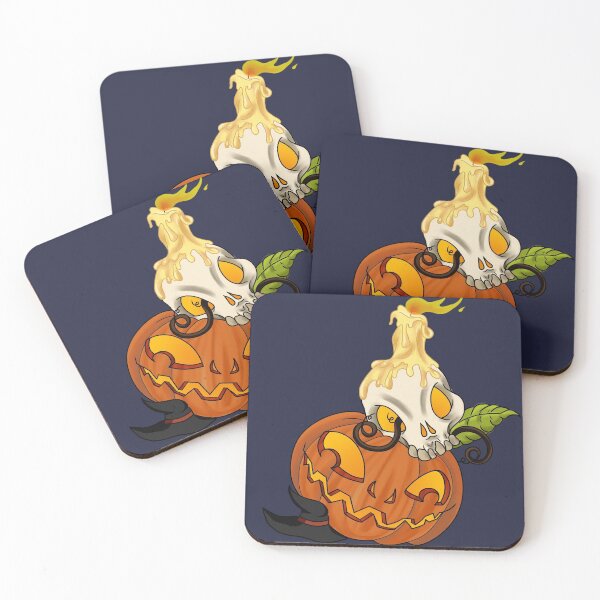 Item preview, Jack-o-Lantern skull, candle, and witch hat. designed and sold by KlickWitch.