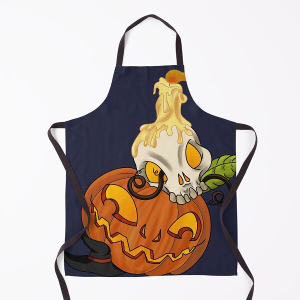 Item preview, Jack-o-Lantern skull, candle, and witch hat. designed and sold by KlickWitch.