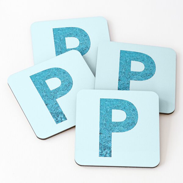 Item preview, The Letter P - Monogram in Blue Pool Water designed and sold by Bumblefuzzies.