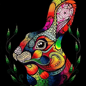 Artwork thumbnail, Vibrant Rabbit by MyStrangeStudio