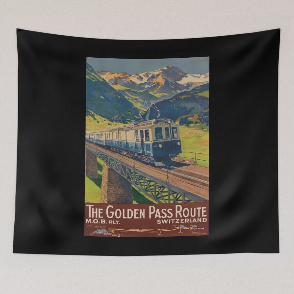 Item preview, MOB The Golden Pass Route retro poster designed and sold by CorasPosters.