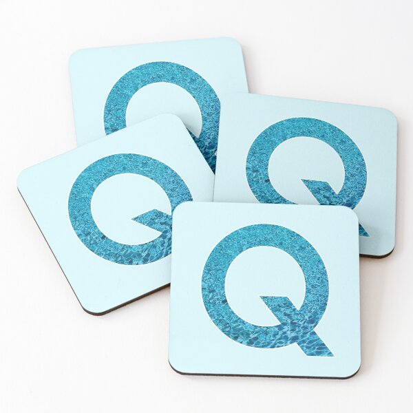Item preview, The Letter Q - Monogram in Blue Pool Water designed and sold by Bumblefuzzies.