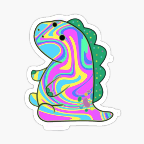 rainbow marble picklle the dinosaur Sticker