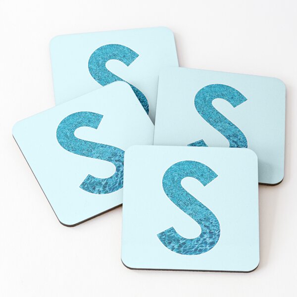 Item preview, The Letter S - Monogram in Blue Pool Water designed and sold by Bumblefuzzies.