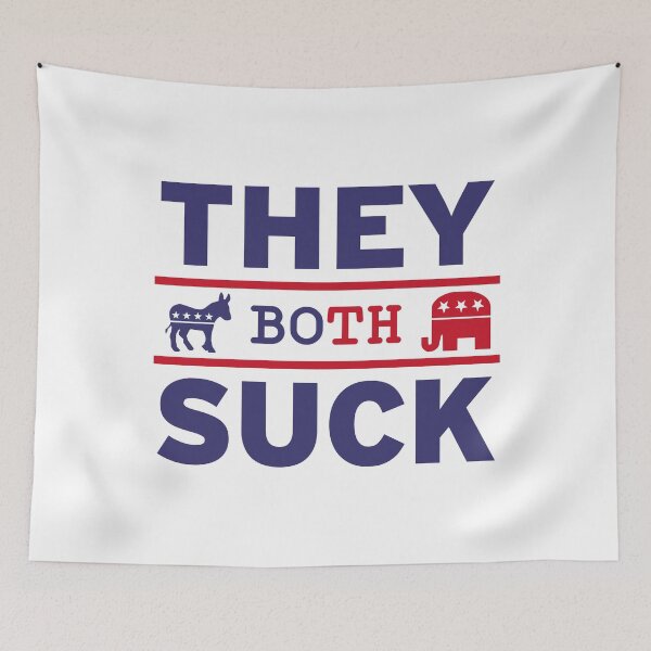 Item preview, They Both Suck Anti-Political Party Libertarian designed and sold by pixeljamz.
