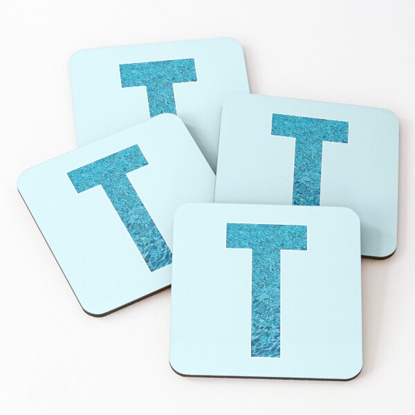 Item preview, The Letter T - Monogram in Blue Pool Water designed and sold by Bumblefuzzies.